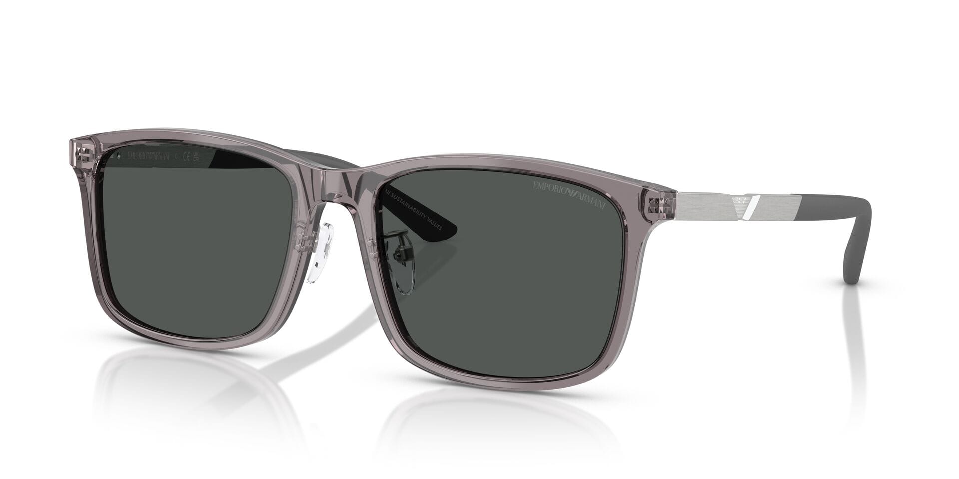 Emporio Armani EA 4241D 6206/87 3N 0EA4241D Sunglass Transparent Grey Male Sunglass — Transparent Grey frame — view 1