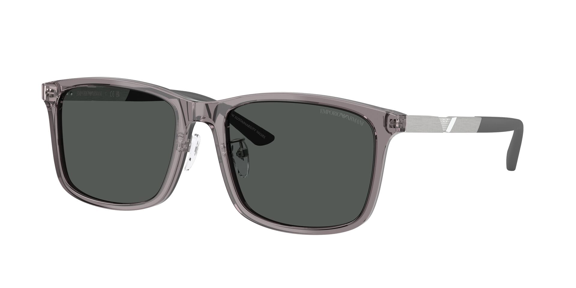 Emporio Armani EA 4241D 6206/87 3N 0EA4241D Sunglass Transparent Grey Male Sunglass — Transparent Grey frame — view 3