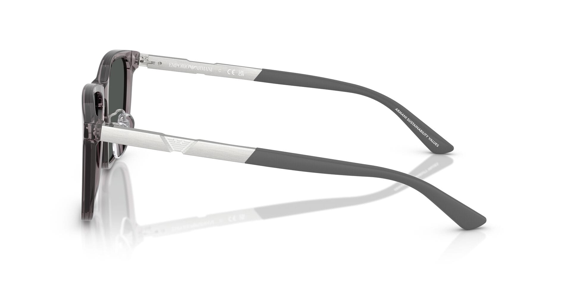 Emporio Armani EA 4241D 6206/87 3N 0EA4241D Sunglass Transparent Grey Male Sunglass — Transparent Grey frame — view 5