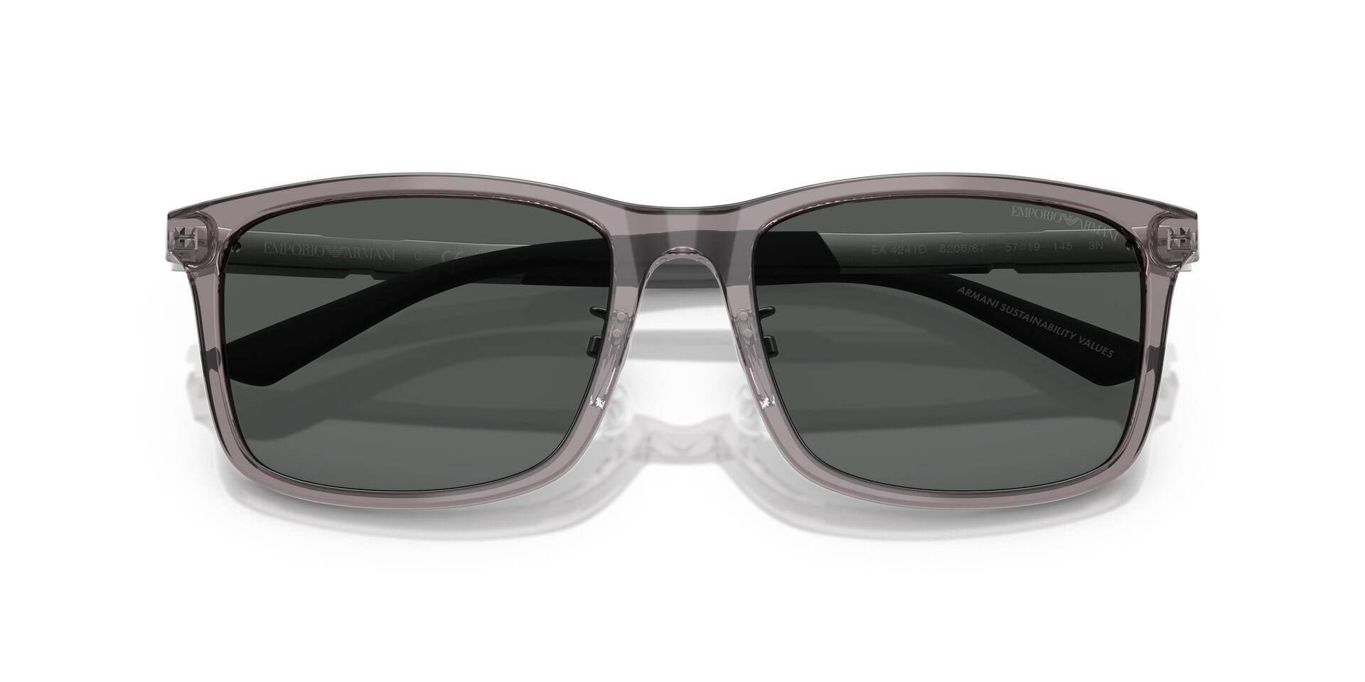 Emporio Armani EA 4241D 6206/87 3N 0EA4241D Sunglass Transparent Grey Male Sunglass — Transparent Grey frame — view 7