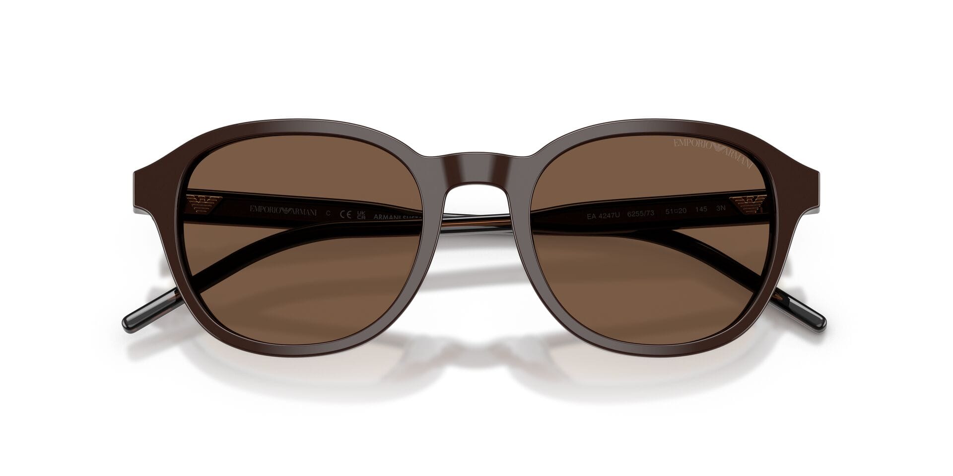 Emporio Armani EA 4247U 6255/73 3N 0EA4247U Sunglass Brown Male Full Shell Sunglass — Brown frame — view 7