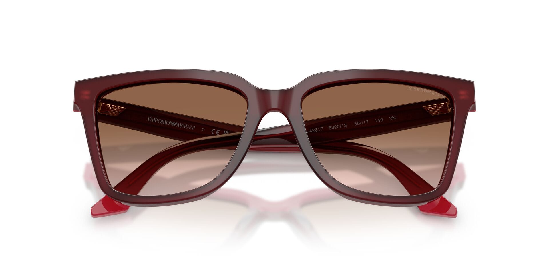 Emporio Armani EA 4261F 6320/13 2N 0EA4261F Sunglass Maroon Female Full She Sunglass — view 7