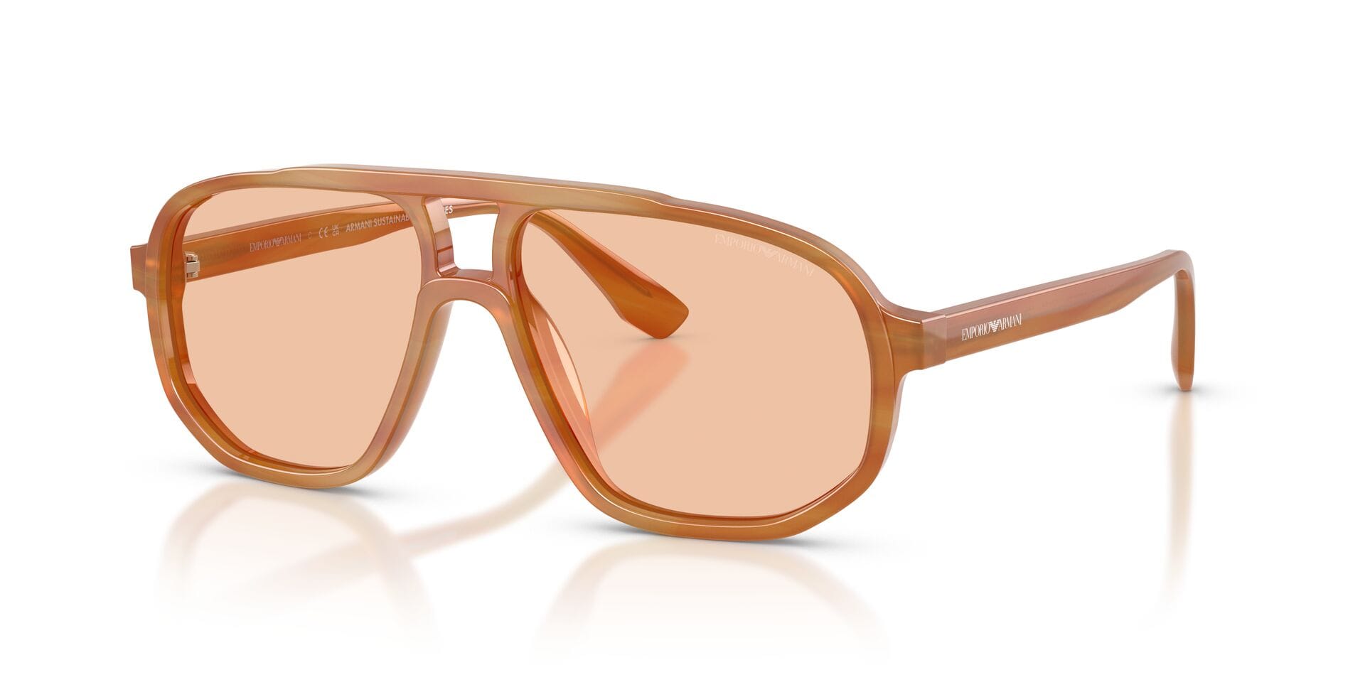 Emporio Armani EA 4263-U 6328/73 1N 0EA4263U Sunglass Light Brown Male Full Sunglass — Light Brown frame — view 1