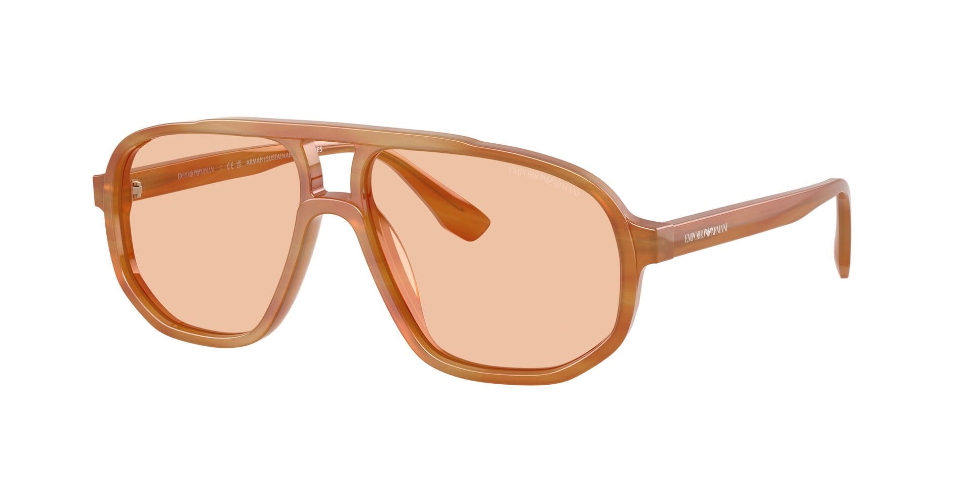 Emporio Armani EA 4263-U 6328/73 1N 0EA4263U Sunglass Light Brown Male Full Sunglass — Light Brown frame — view 3