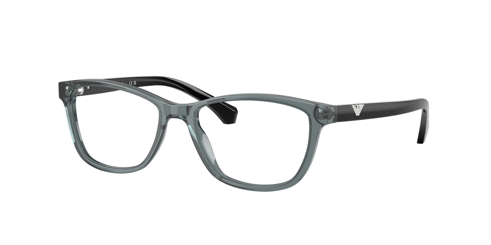 Emporio Armani 0EA3099 Frame Transparent Grey Female Shell S Frame — Transparent Grey frame — view 3