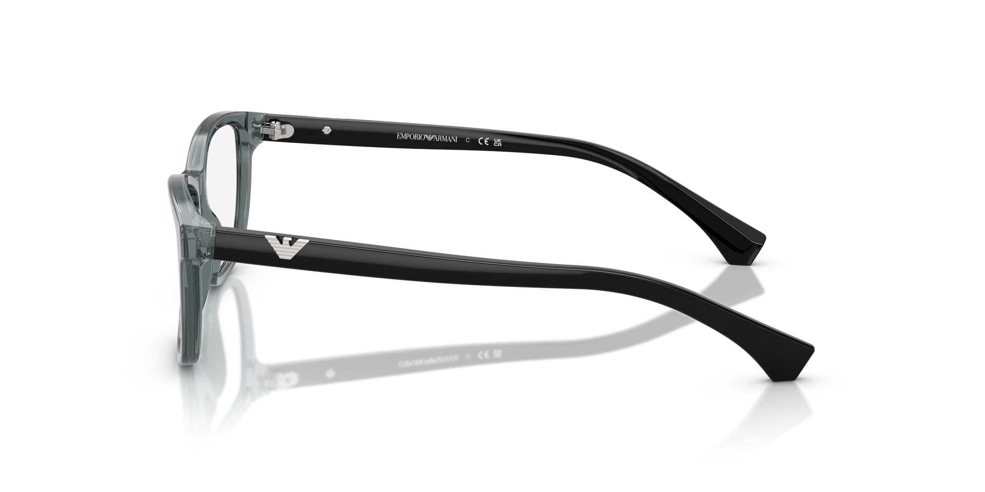 Emporio Armani 0EA3099 Frame Transparent Grey Female Shell S Frame — Transparent Grey frame — view 5