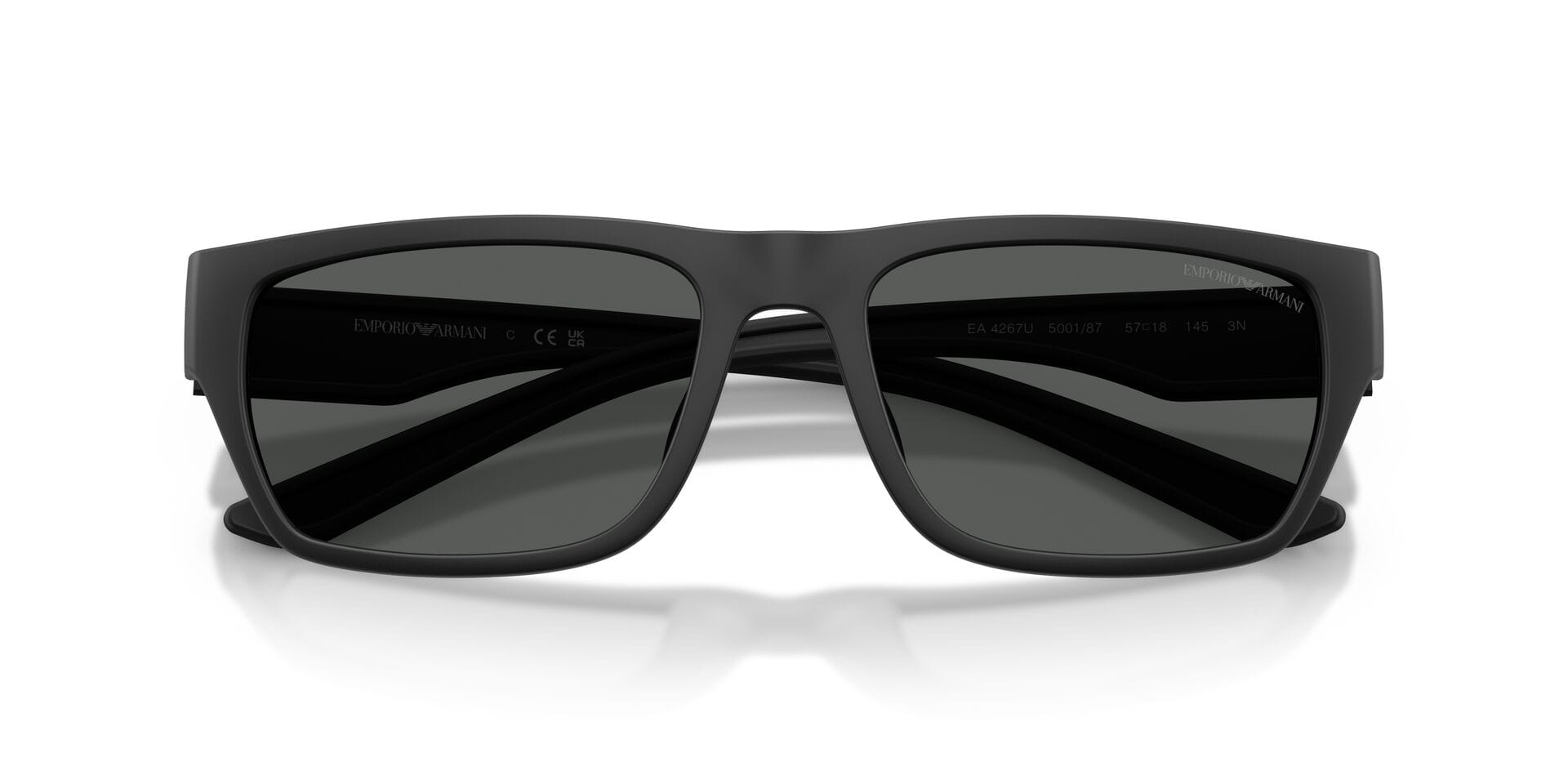 Emporio Armani 0EA4367U Sunglass Matt Black Male Shell Shell Sunglass — Matt Black frame — view 7