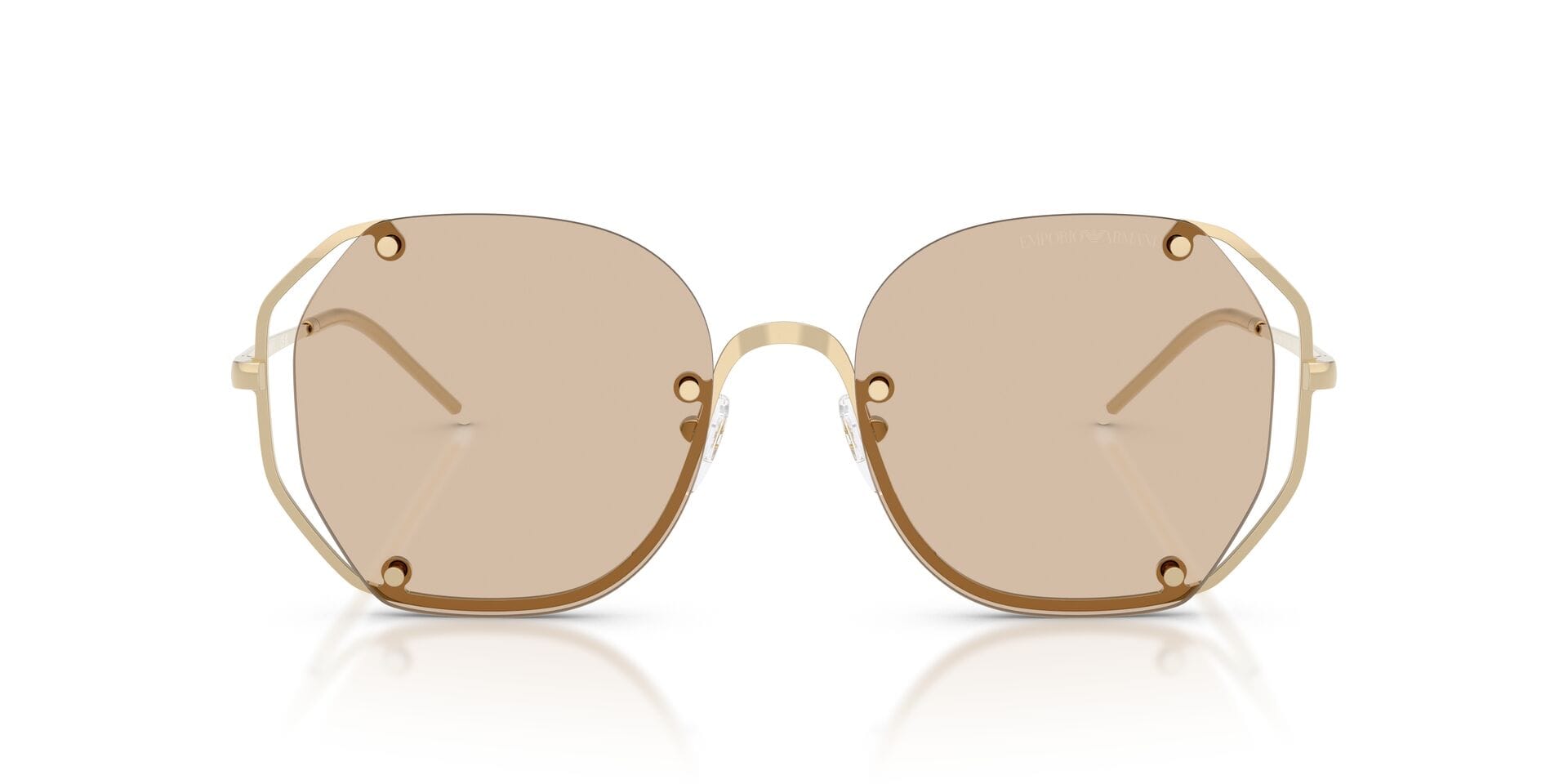 Emporio Armani 0EA2168 Sunglass Gold Female RimLess Metal Sunglass — Gold frame — view 4