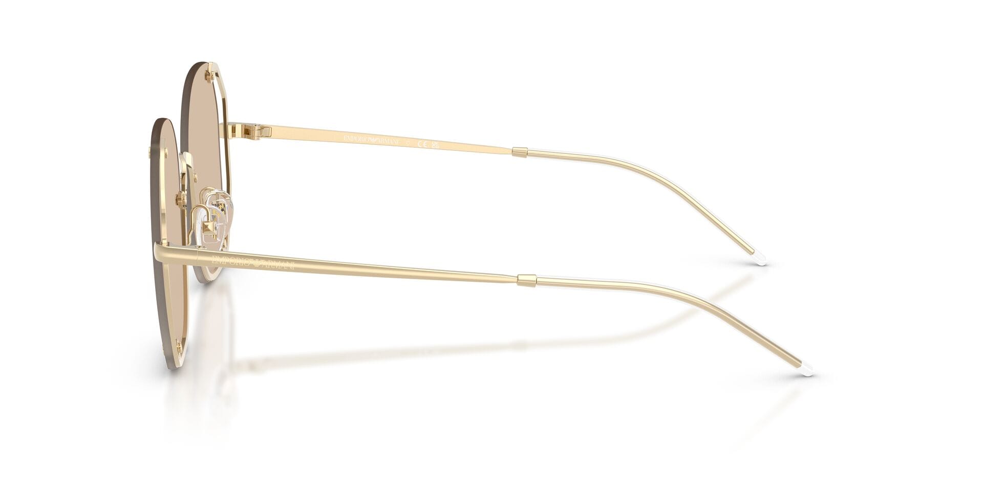 Emporio Armani 0EA2168 Sunglass Gold Female RimLess Metal Sunglass — Gold frame — view 5