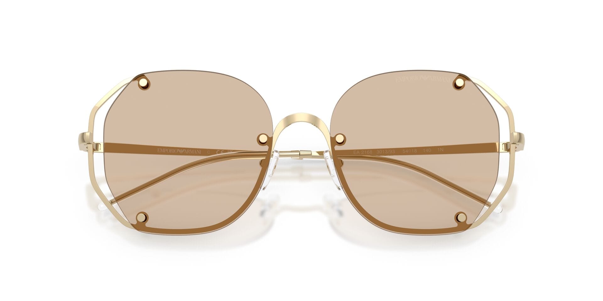 Emporio Armani 0EA2168 Sunglass Gold Female RimLess Metal Sunglass — Gold frame — view 7