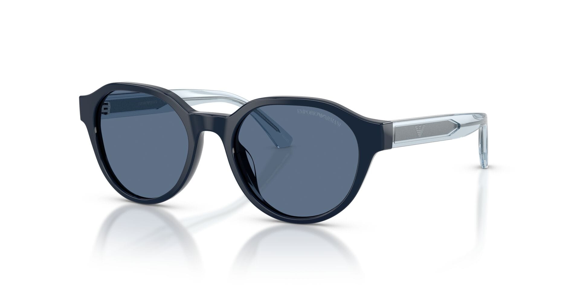 Emporio Armani 0EK4008U Sunglass Blue Male Full Shell Sunglass — Blue frame — view 1