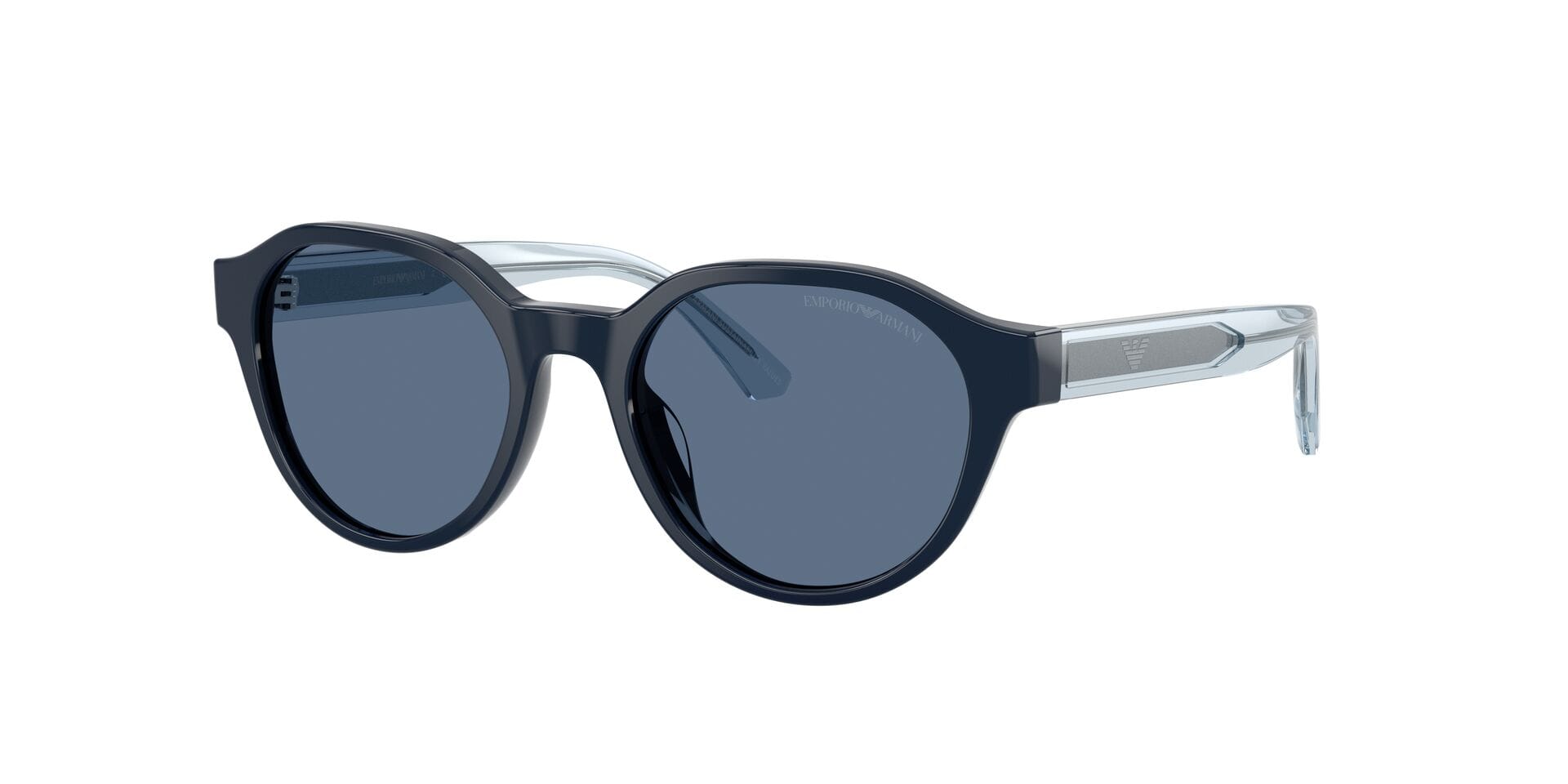 Emporio Armani 0EK4008U Sunglass Blue Male Full Shell Sunglass — Blue frame — view 3