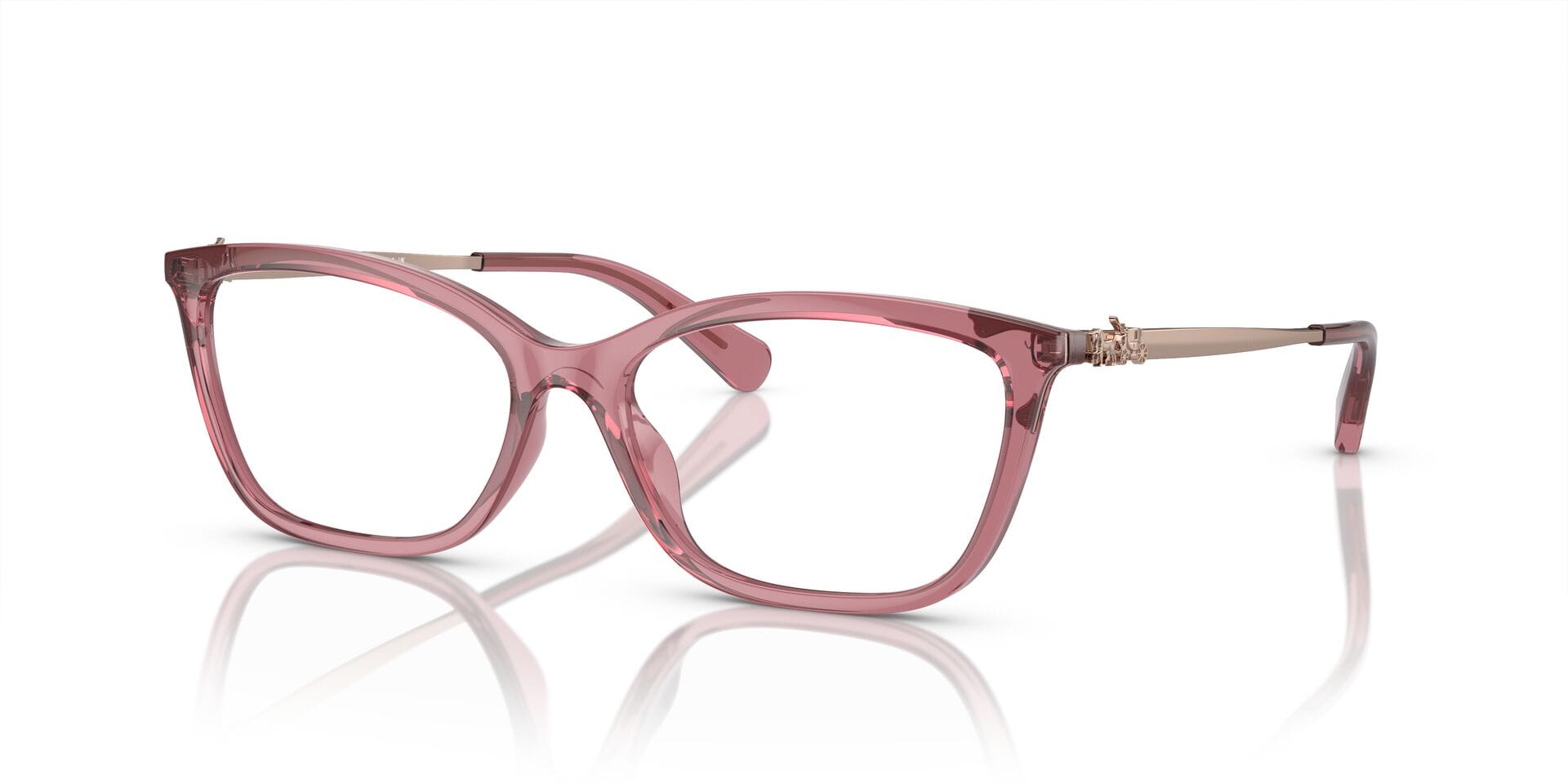 Coach 0HC6146U Frame Transparent Pink Female Full Metal Frame — Transparent Pink frame — view 4
