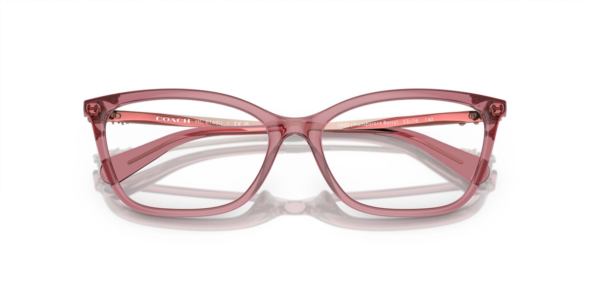 Coach 0HC6146U Frame Transparent Pink Female Full Metal Frame — Transparent Pink frame — view 13