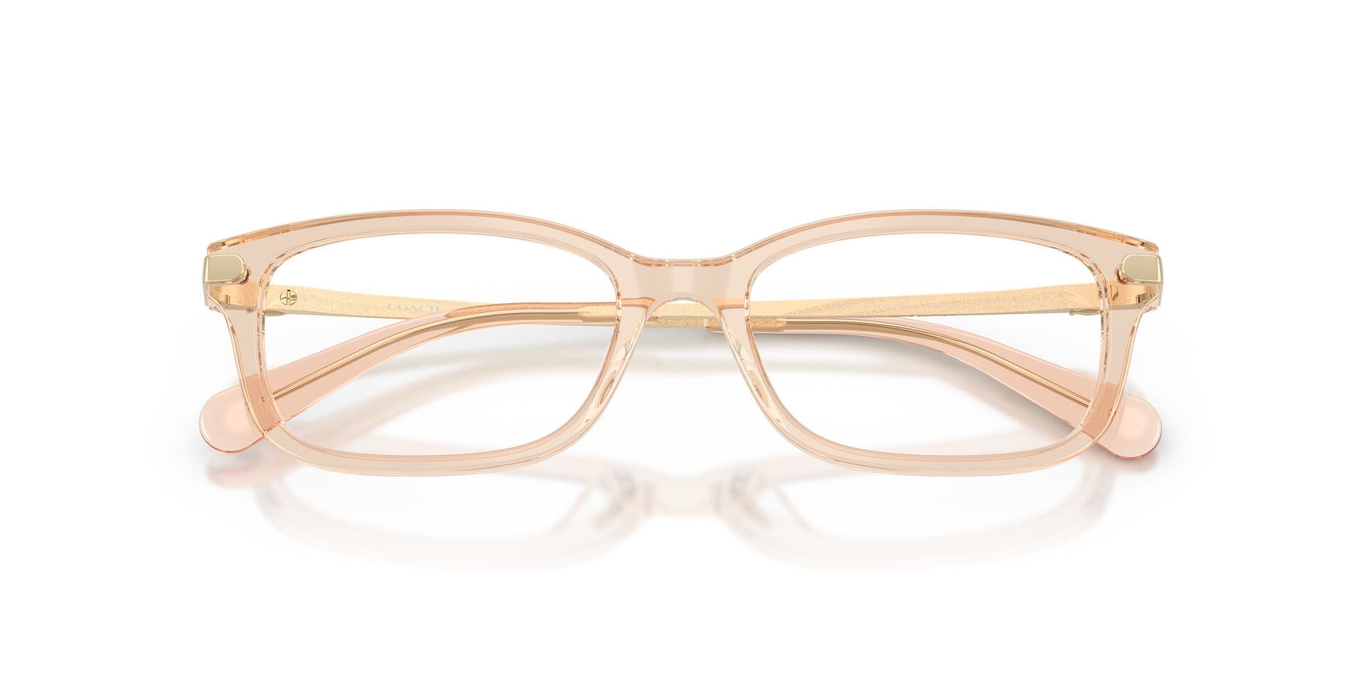 Coach 0 Frame Transparent Brown Female Shell Metal Frame — view 7