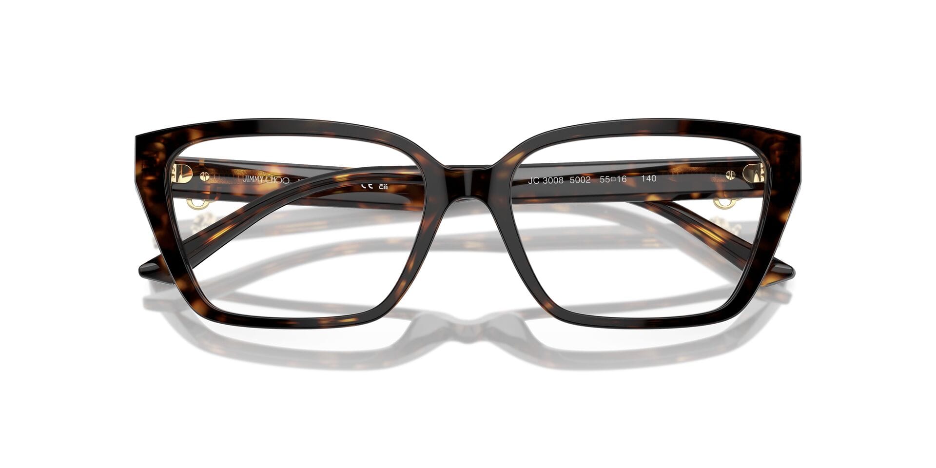Jimmy Choo 0JC3008 Frame Havana Female Full Shell Frame — Havana frame — view 7