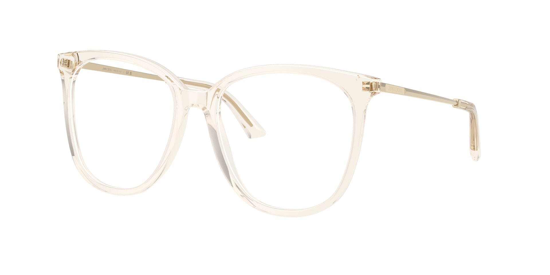 Jimmy Choo 0JC3060 Frame Beige Female Shell Metal Frame — Beige frame — view 3