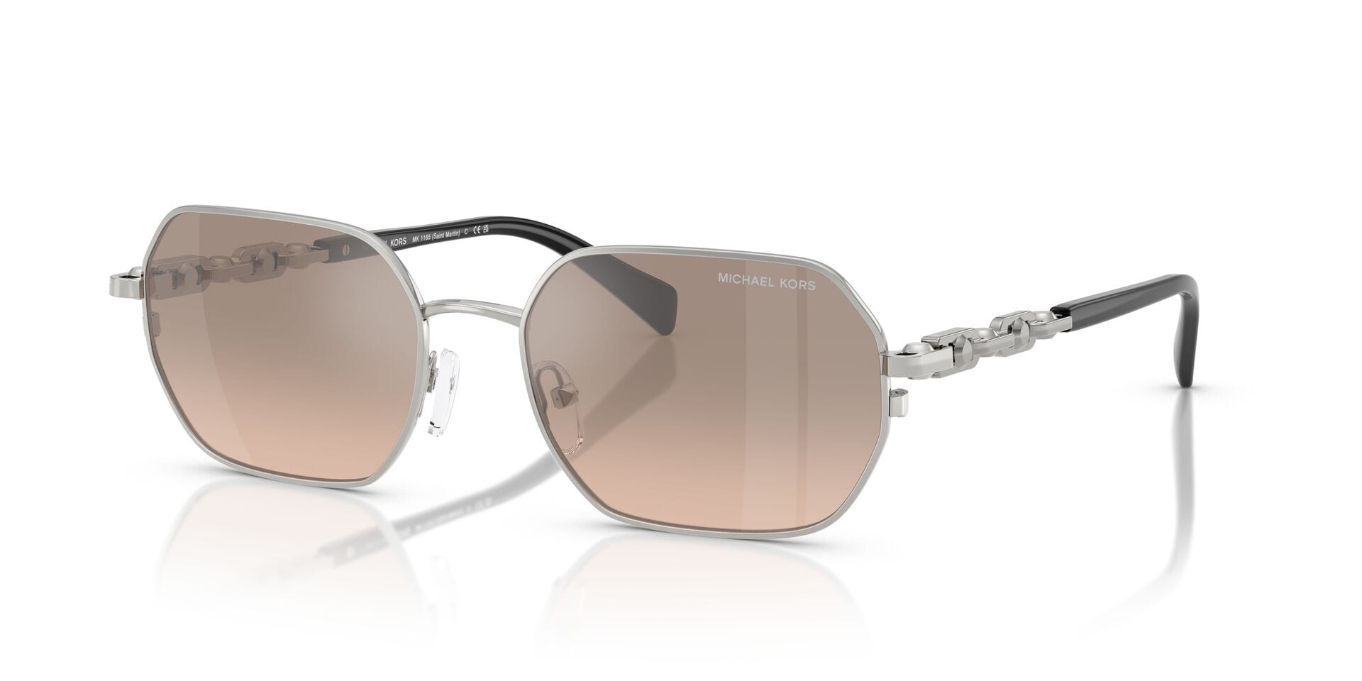Michael Kors 0MK1165 Sunglass Silver Unisex Full Metal Sunglass — Silver frame — view 5