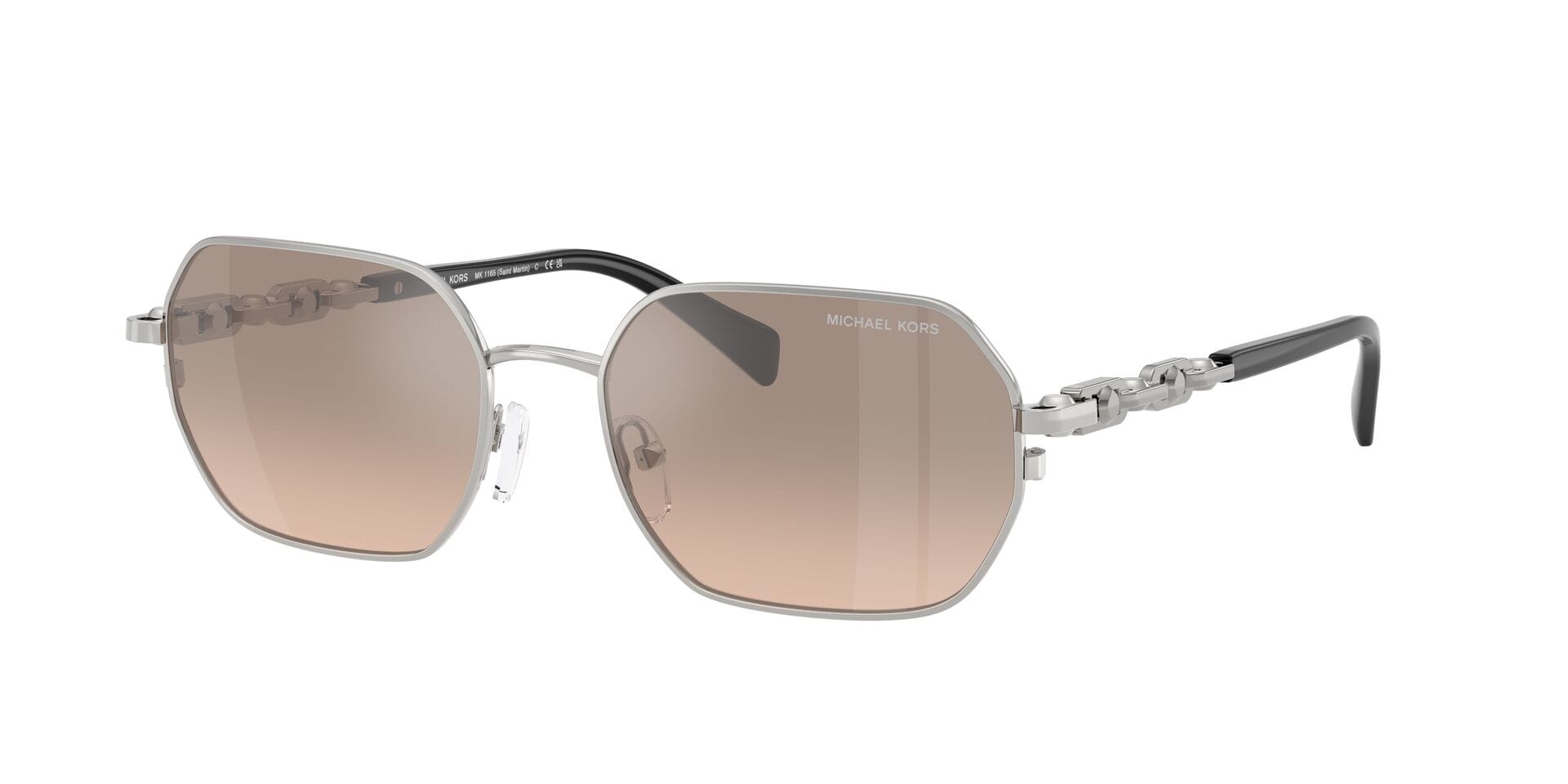 Michael Kors 0MK1165 Sunglass Silver Unisex Full Metal Sunglass — Silver frame — view 8