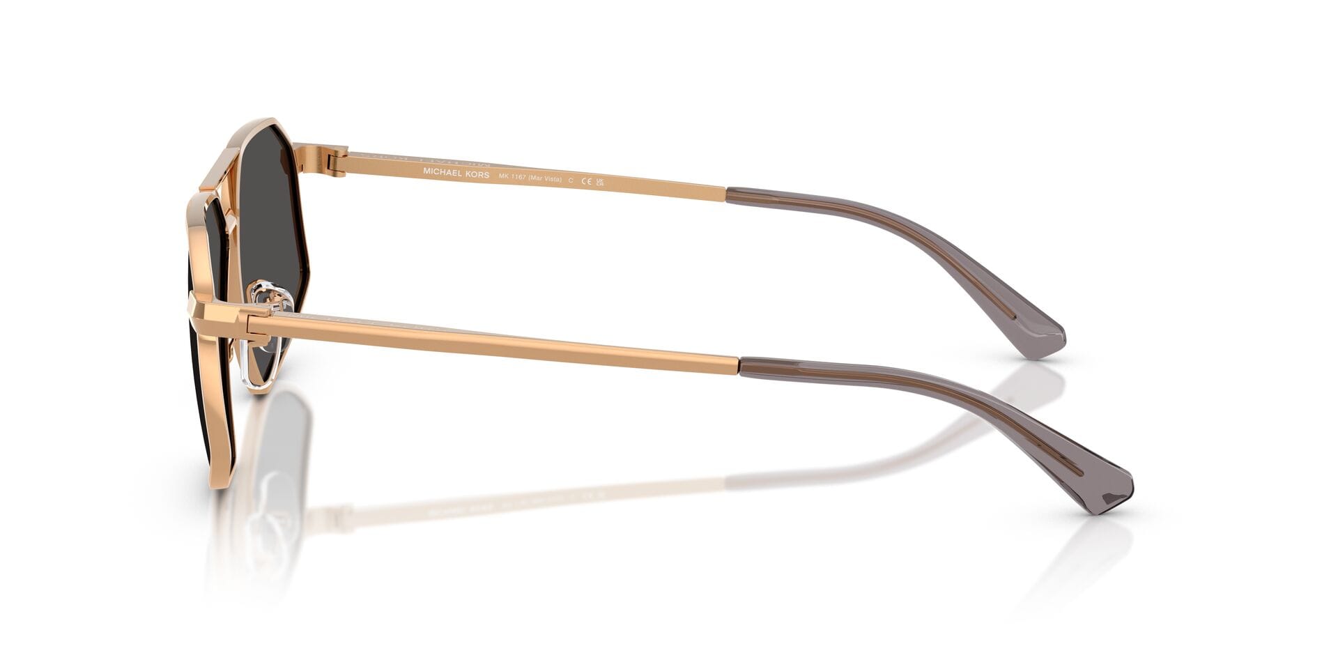 Michael Kors 0MK1167 Sunglass Gold Male Full Metal Sunglass — Gold frame — view 5