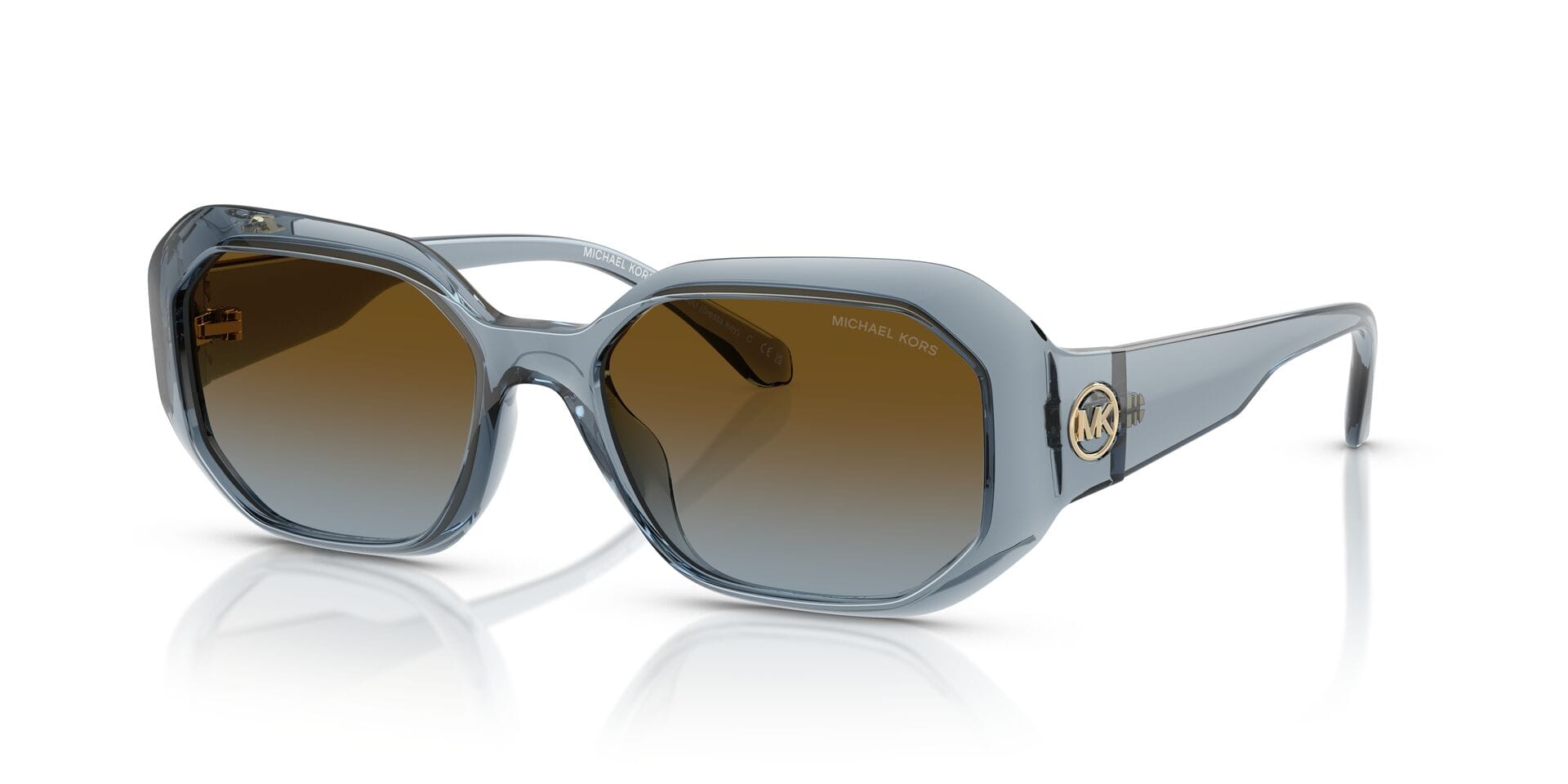 Michael Kors 0MK2240U Sunglass Blue Female Full Metal Sunglass — Blue frame — view 5