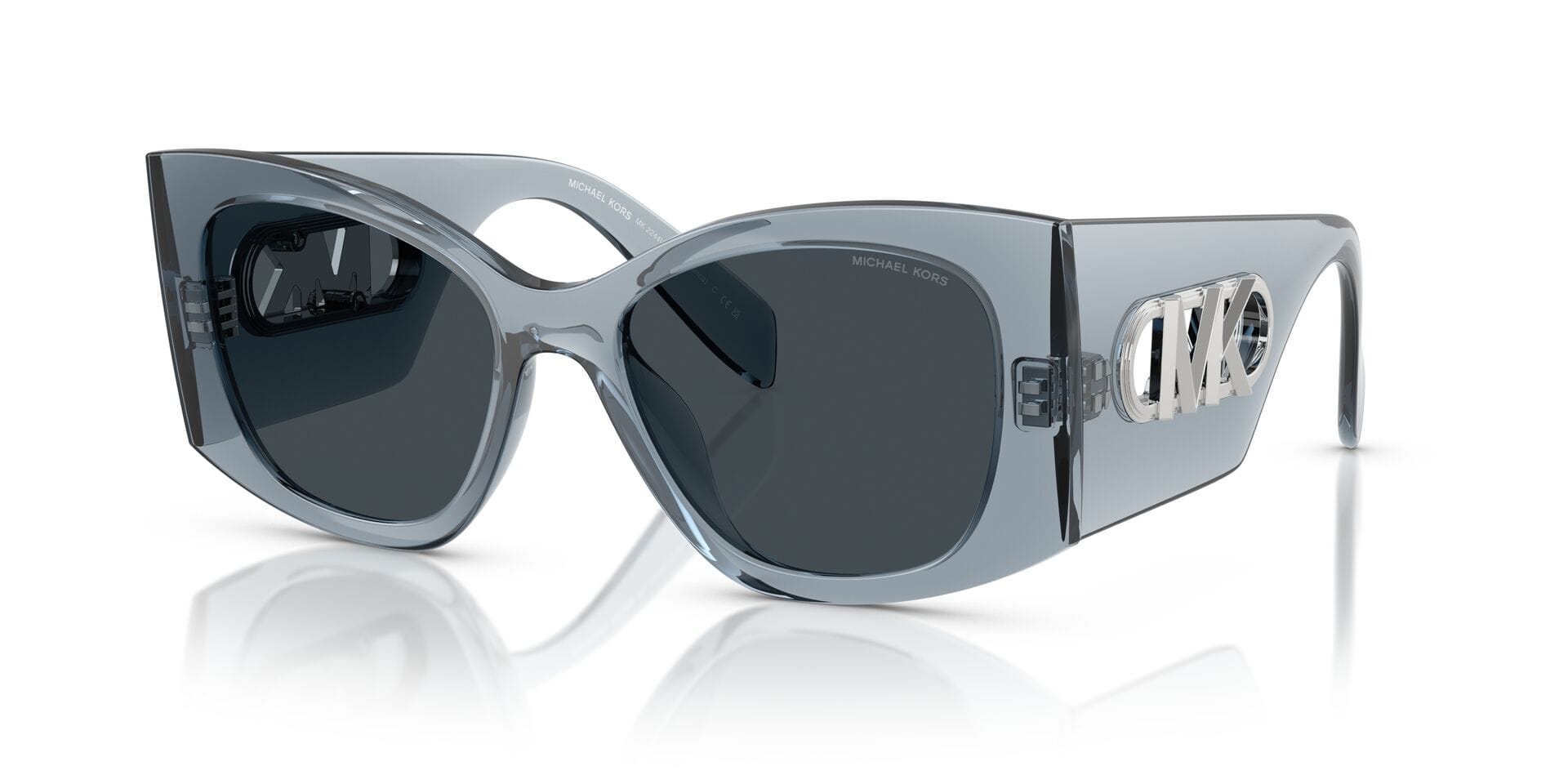 Michael Kors 0MK2244U Sunglass Transparent Blue Female Full Sunglass — Transparent Blue frame — view 1