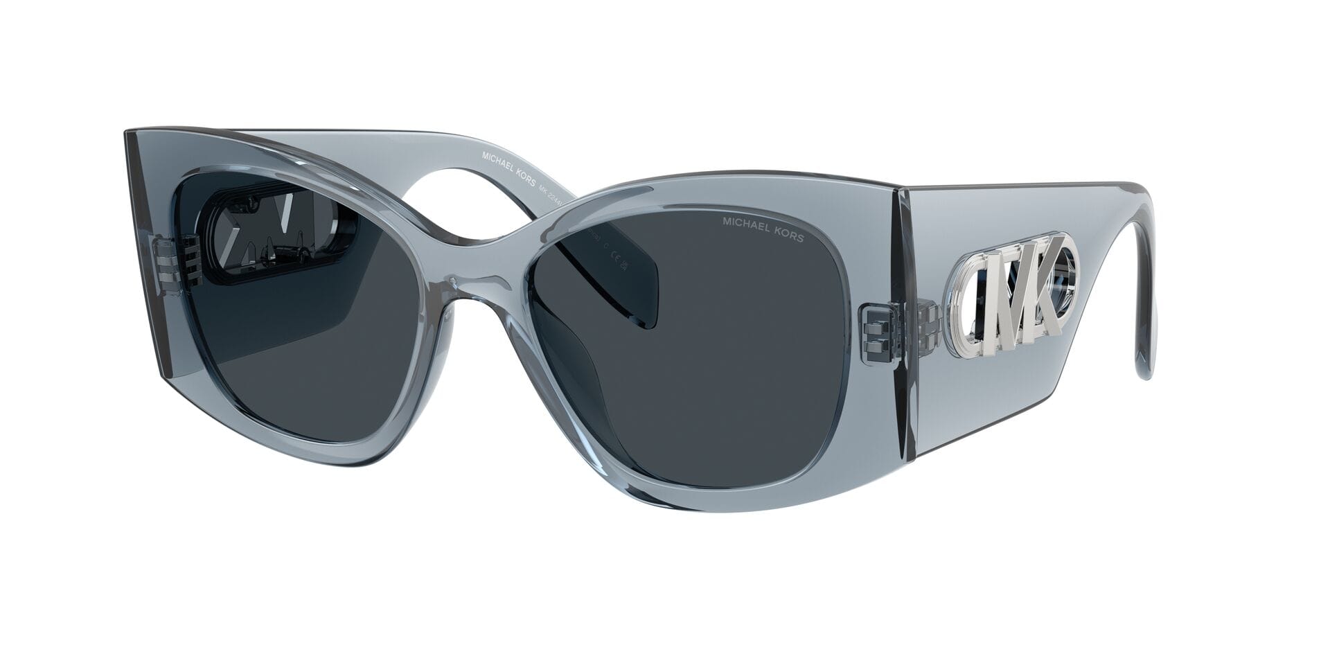 Michael Kors 0MK2244U Sunglass Transparent Blue Female Full Sunglass — Transparent Blue frame — view 3