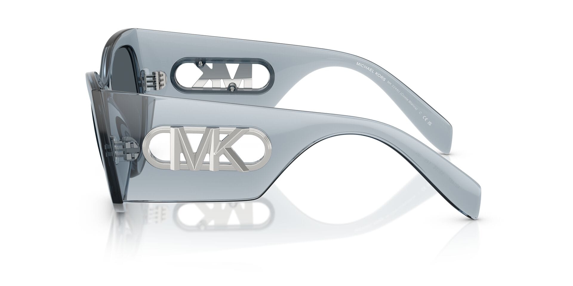 Michael Kors 0MK2244U Sunglass Transparent Blue Female Full Sunglass — Transparent Blue frame — view 5