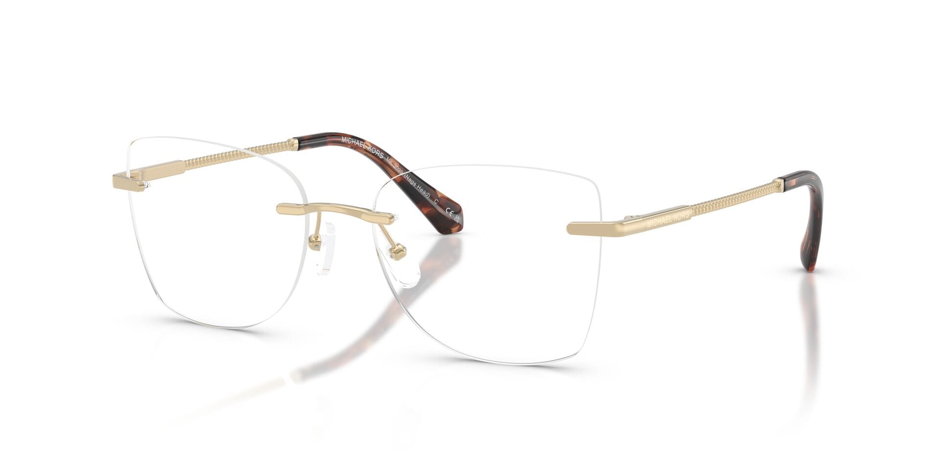 Michael Kors 0MK3099 Frame Light Gold Female RimLess Metal Frame — Light Gold frame — view 1