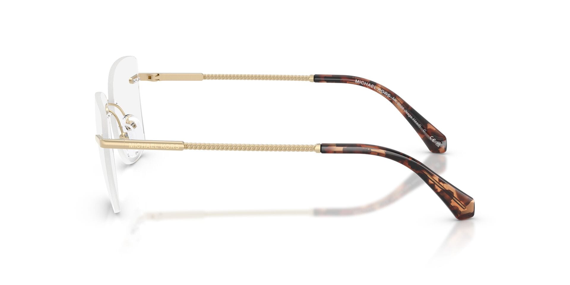 Michael Kors 0MK3099 Frame Light Gold Female RimLess Metal Frame — Light Gold frame — view 5