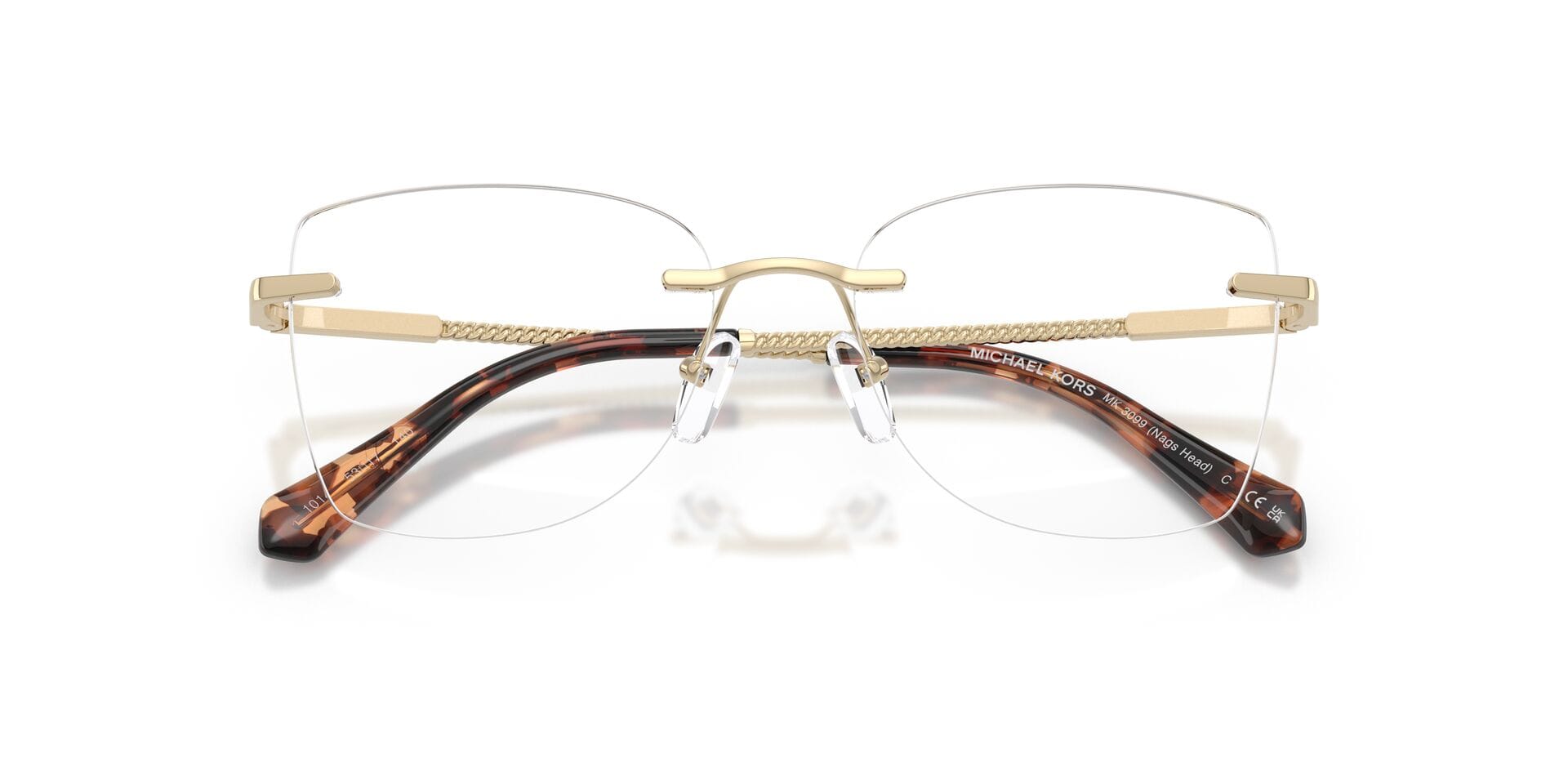 Michael Kors 0MK3099 Frame Light Gold Female RimLess Metal Frame — Light Gold frame — view 7