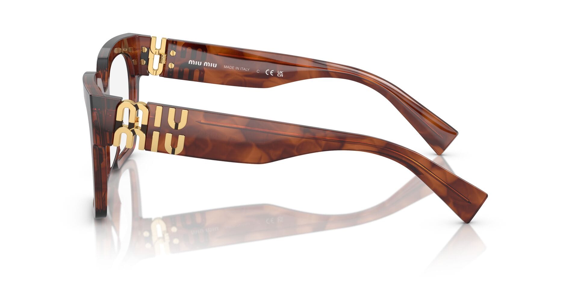 Miu Miu 0MU04UV Frame Brown Female Shell Shell Frame — Brown frame — view 5