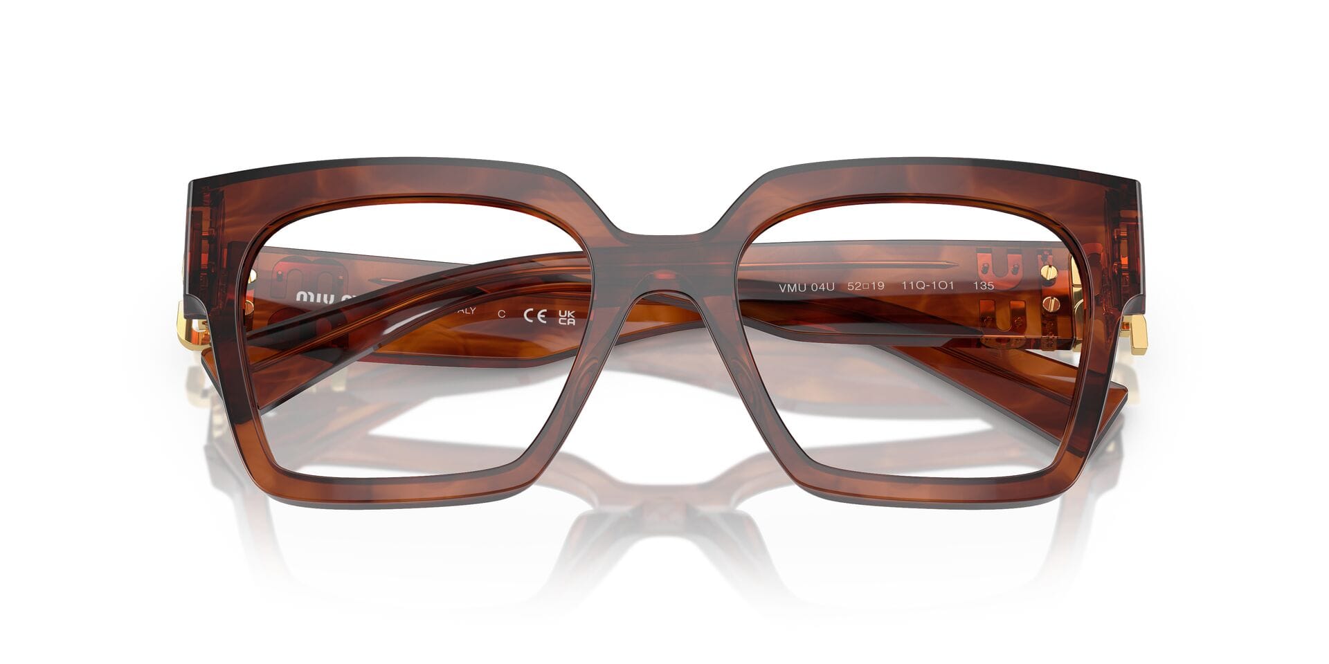 Miu Miu 0MU04UV Frame Brown Female Shell Shell Frame — Brown frame — view 7