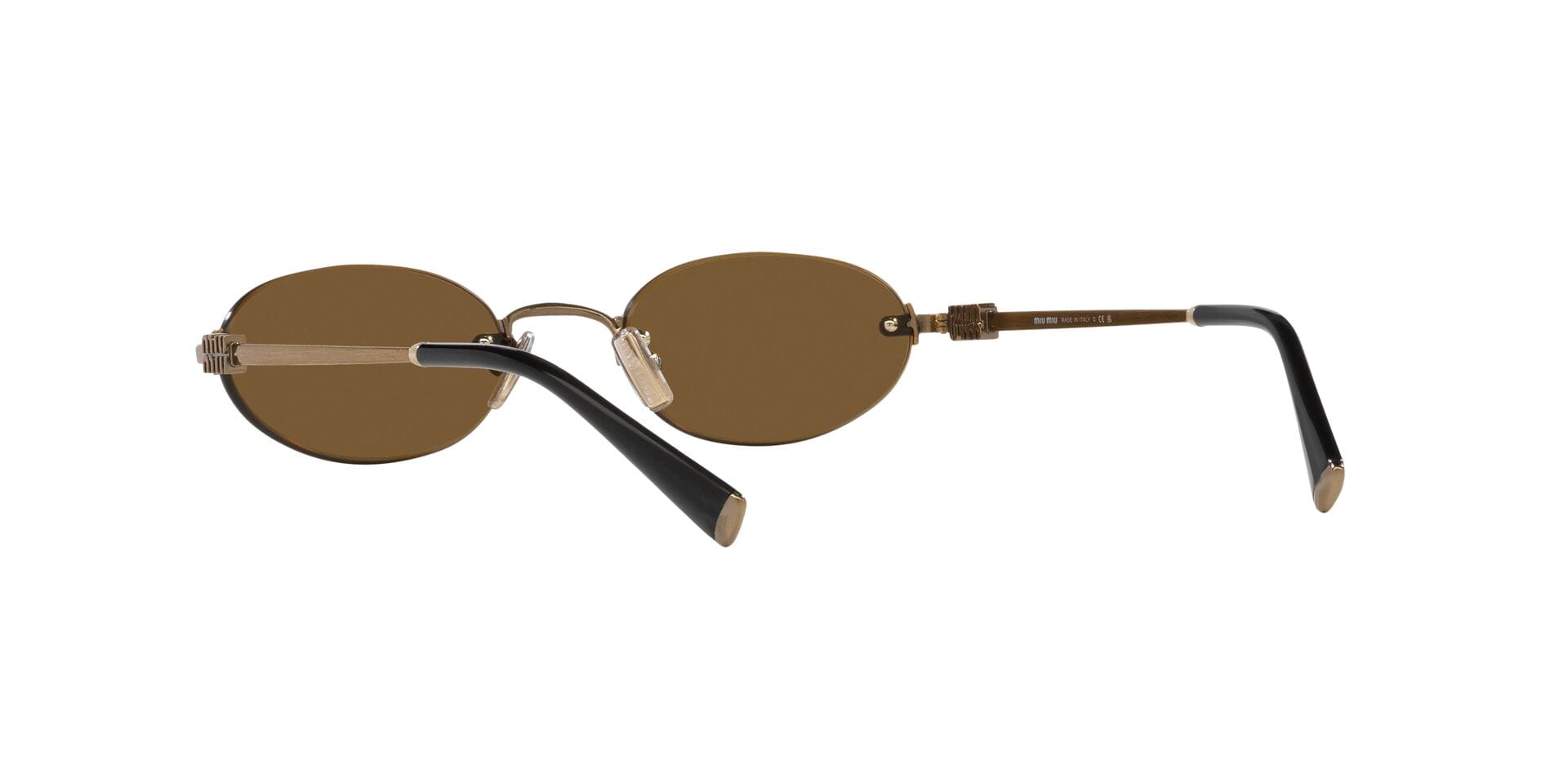 Miu Miu 0MUA54S Sunglass Gold Female RimLess Metal Sunglass — Gold frame — view 2