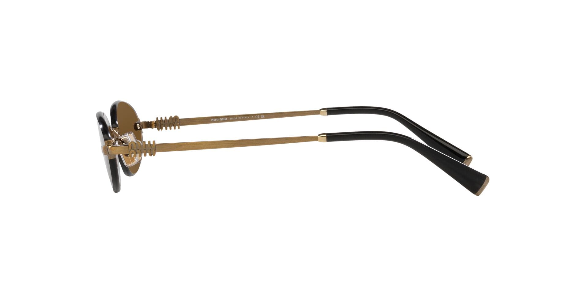 Miu Miu 0MUA54S Sunglass Gold Female RimLess Metal Sunglass — Gold frame — view 4