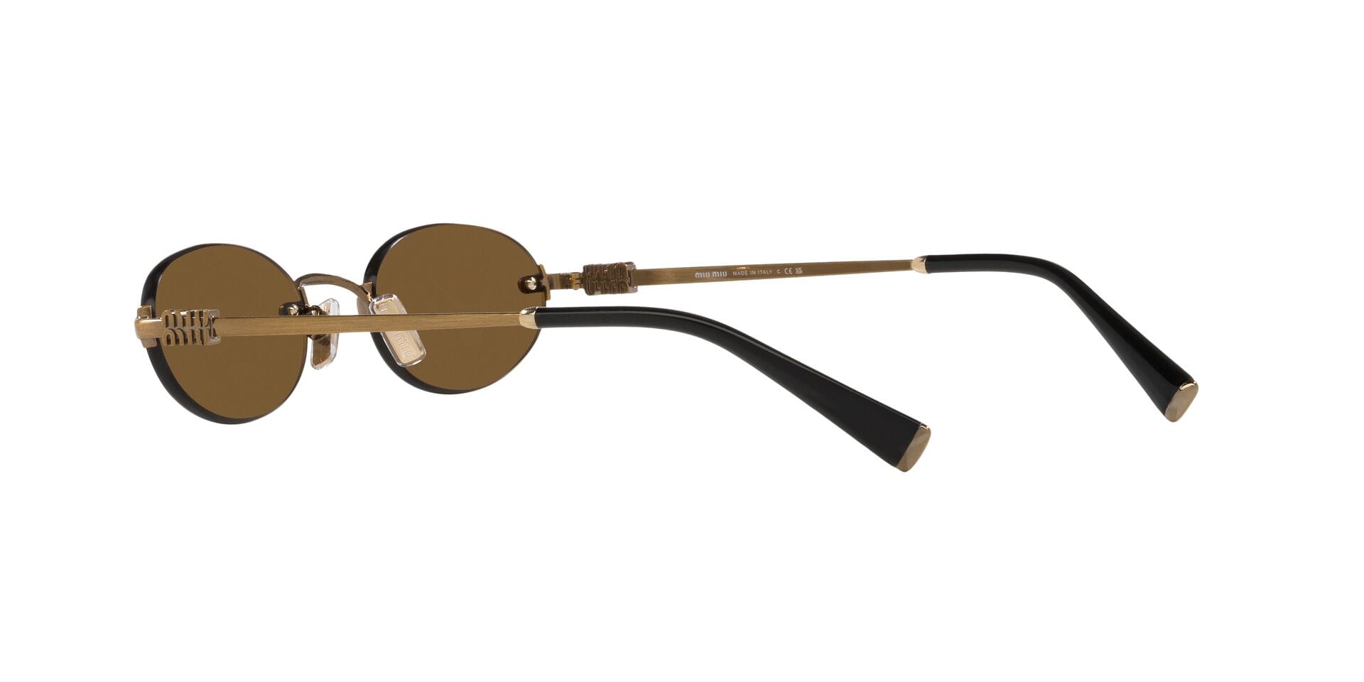 Miu Miu 0MUA54S Sunglass Gold Female RimLess Metal Sunglass — Gold frame — view 5