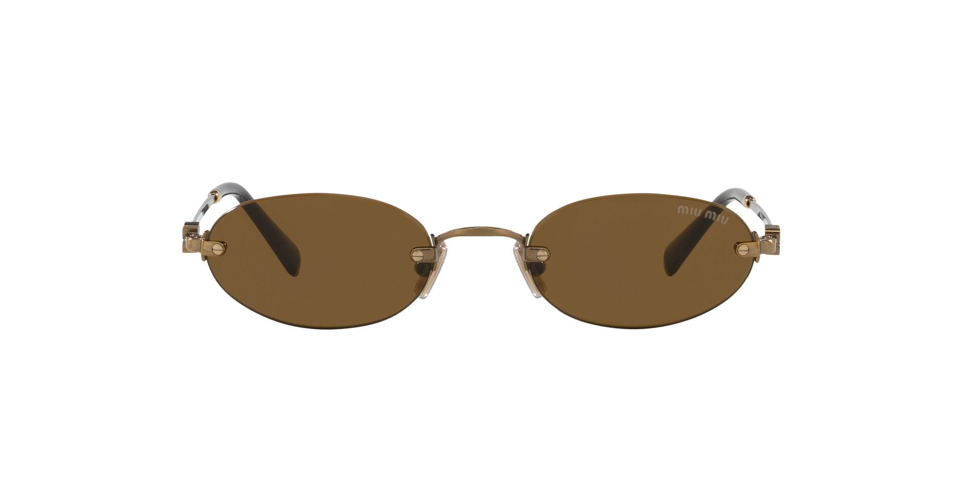 Miu Miu 0MUA54S Sunglass Gold Female RimLess Metal — Gold frame