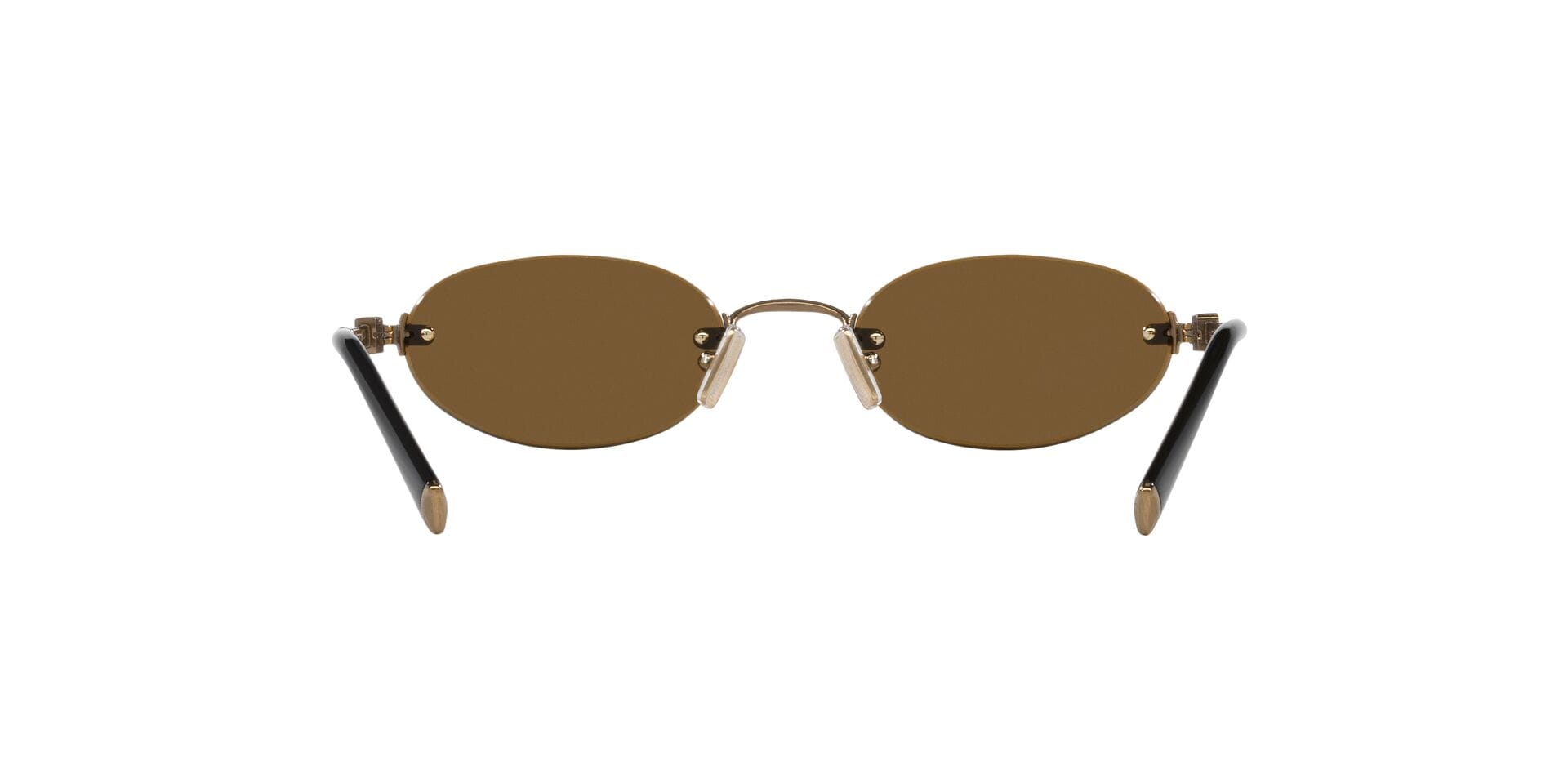 Miu Miu 0MUA54S Sunglass Gold Female RimLess Metal Sunglass — Gold frame — view 7