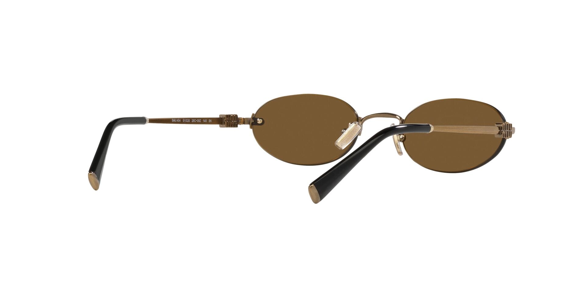 Miu Miu 0MUA54S Sunglass Gold Female RimLess Metal Sunglass — Gold frame — view 8