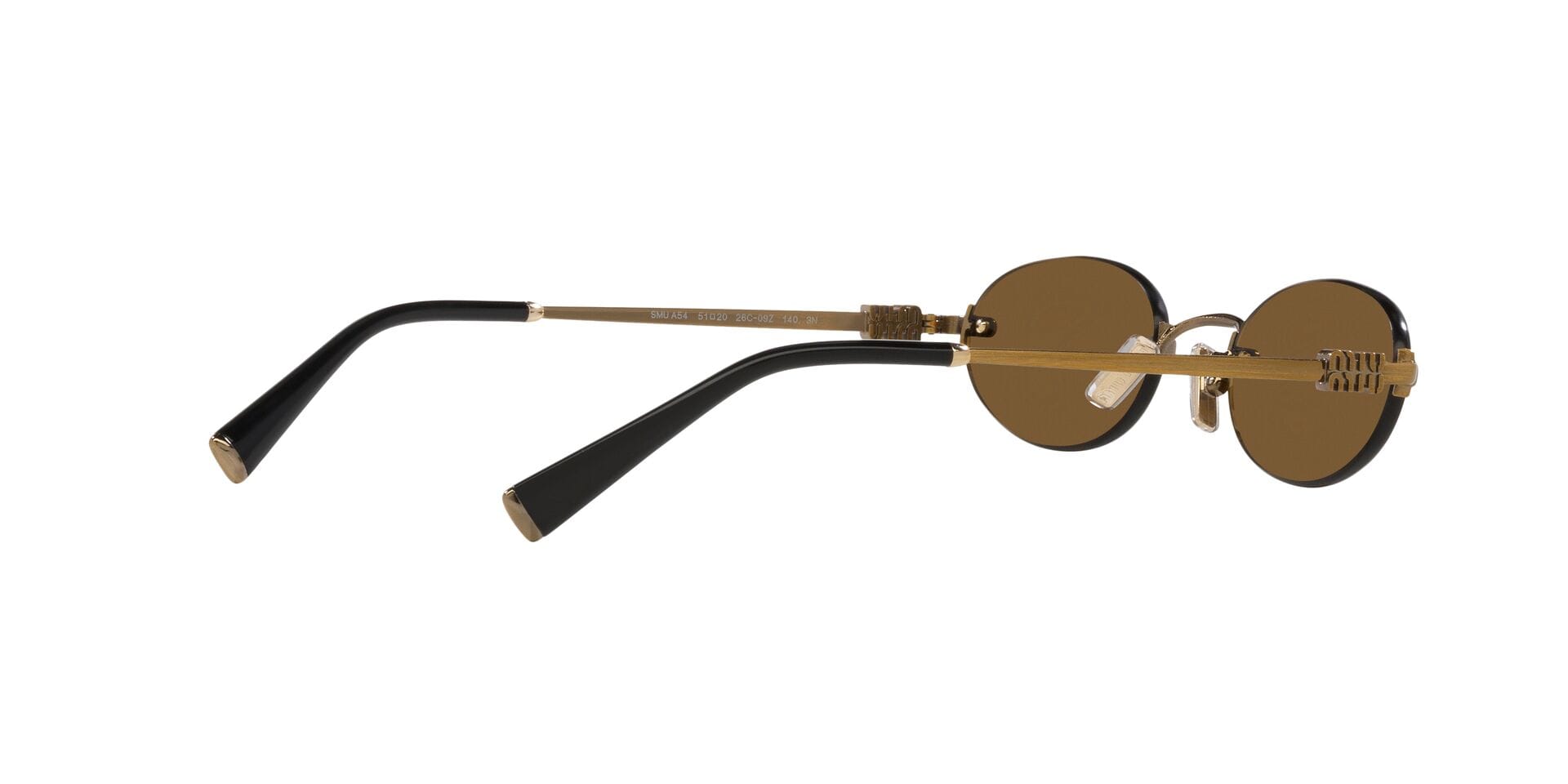 Miu Miu 0MUA54S Sunglass Gold Female RimLess Metal Sunglass — Gold frame — view 9