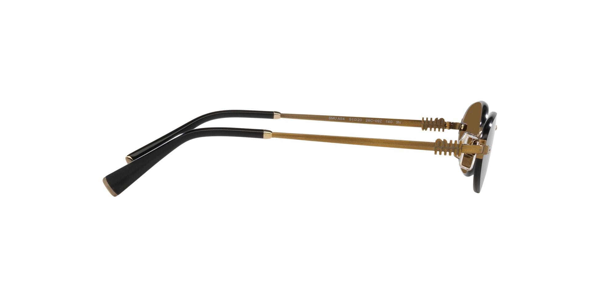 Miu Miu 0MUA54S Sunglass Gold Female RimLess Metal Sunglass — Gold frame — view 10