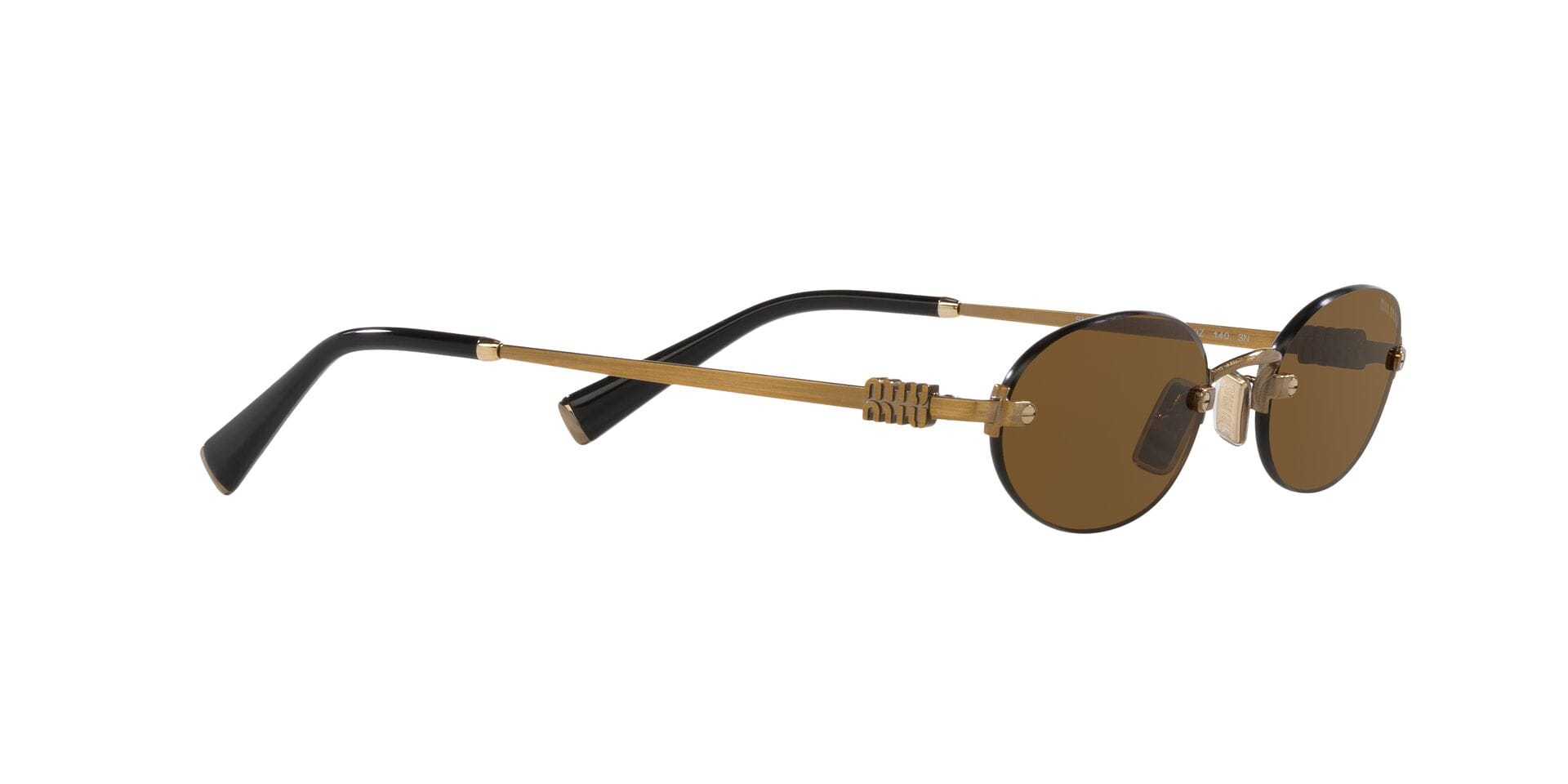 Miu Miu 0MUA54S Sunglass Gold Female RimLess Metal Sunglass — Gold frame — view 11