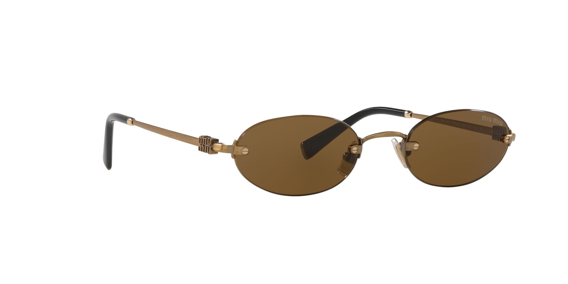 Miu Miu 0MUA54S Sunglass Gold Female RimLess Metal Sunglass — Gold frame — view 12