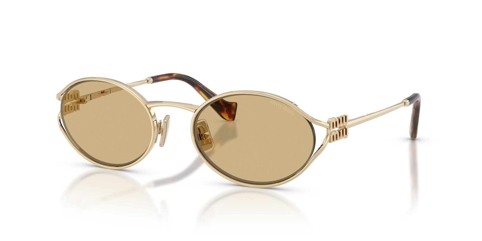 Miu Miu 0MU 52YS Sunglass Gold Female - Sunglass — Gold frame — view 5