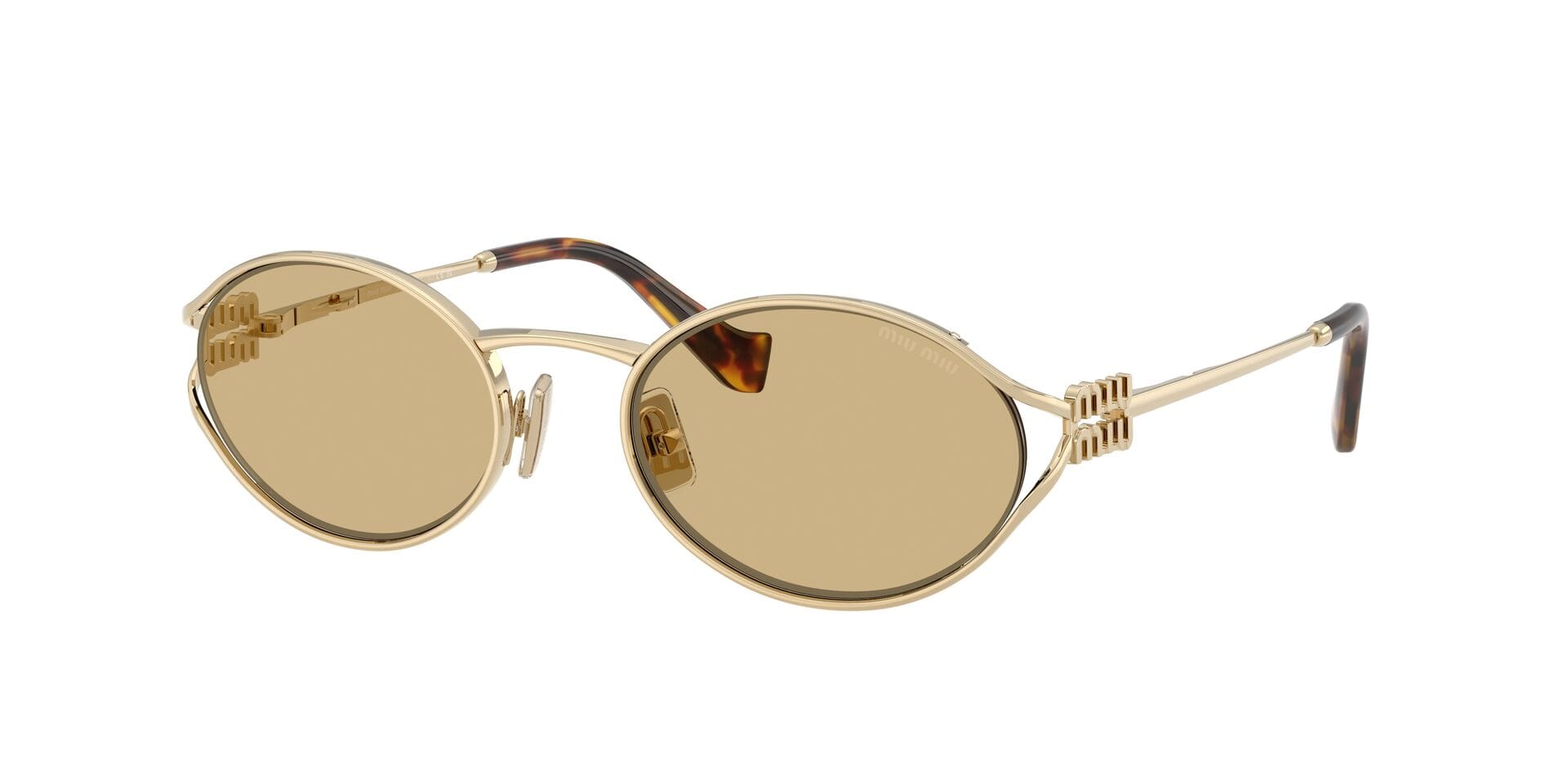 Miu Miu 0MU 52YS Sunglass Gold Female - Sunglass — Gold frame — view 9