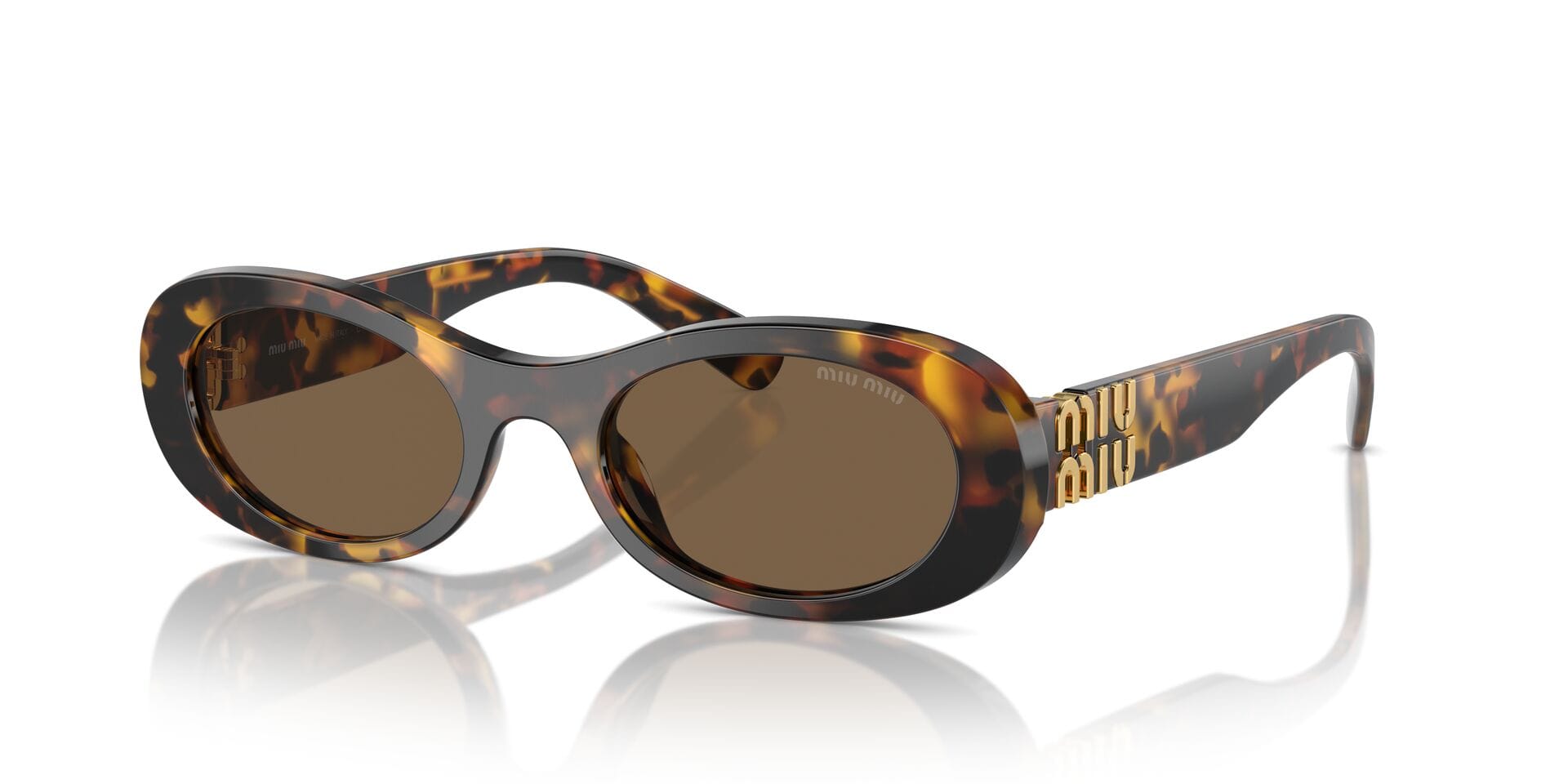 Miu Miu SMU 06Z VAU-06B 3N 0MU06Z Sunglass Havana Female Full Shell Sunglass — Havana frame — view 1