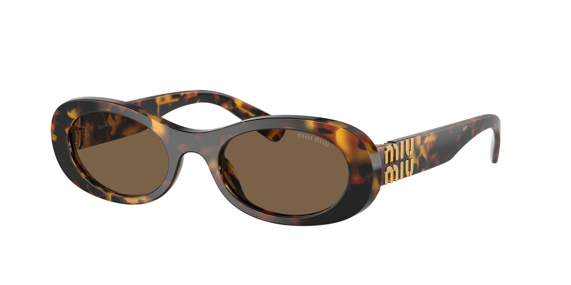 Miu Miu SMU 06Z VAU-06B 3N 0MU06Z Sunglass Havana Female Full Shell Sunglass — Havana frame — view 3