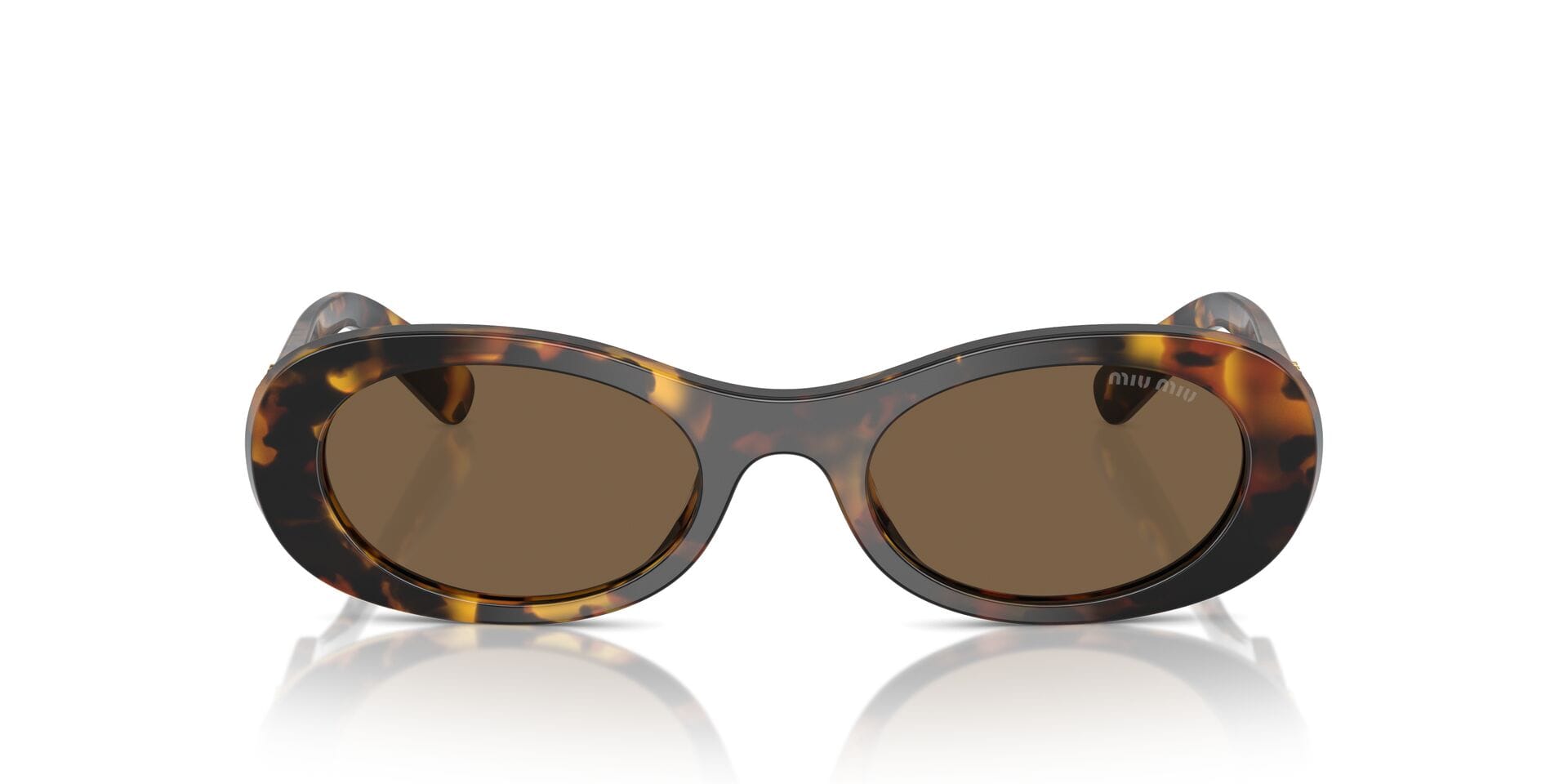Miu Miu SMU 06Z VAU-06B 3N 0MU06Z Sunglass Havana Female Full Shell Sunglass — Havana frame — view 4