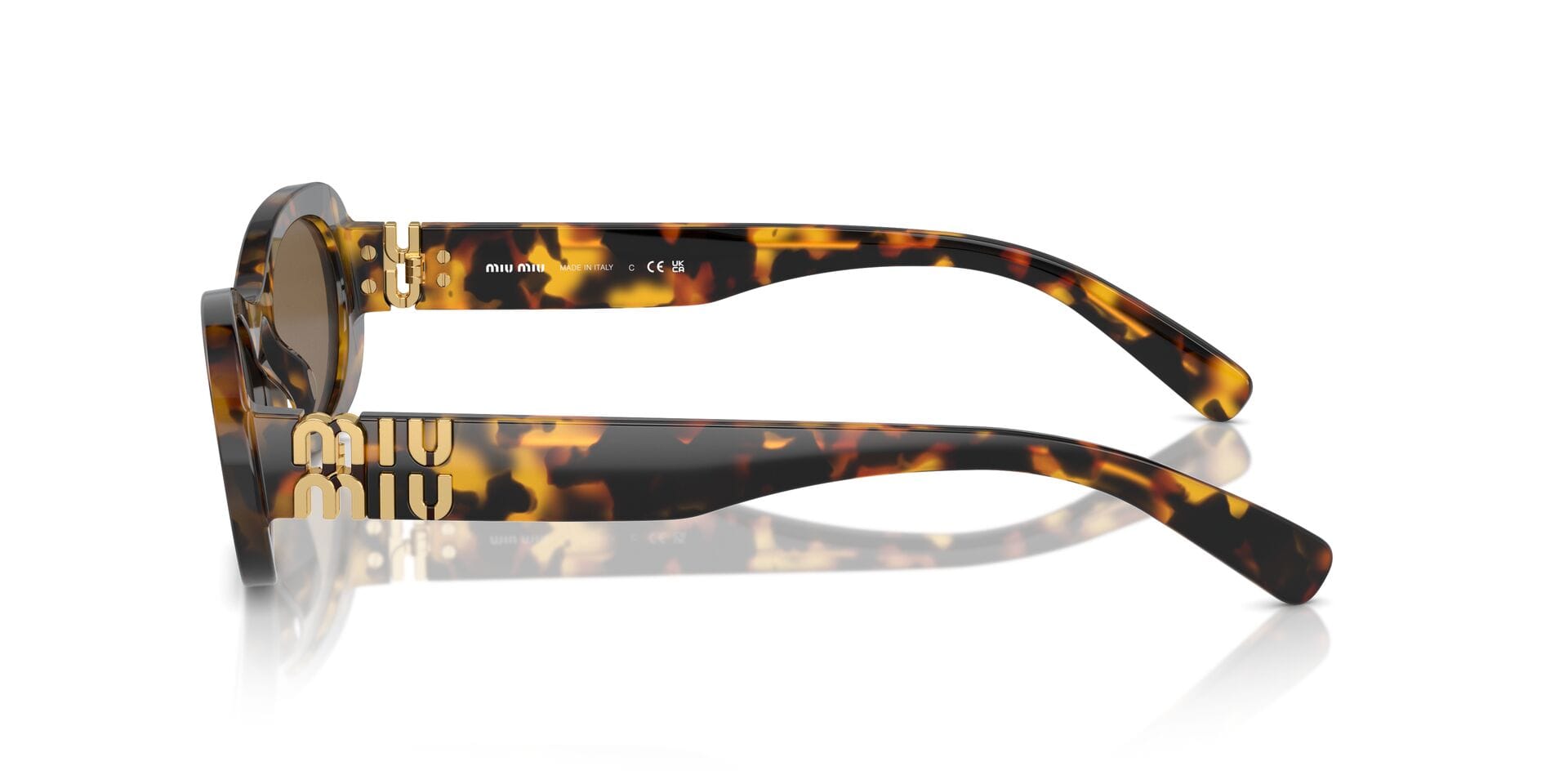Miu Miu SMU 06Z VAU-06B 3N 0MU06Z Sunglass Havana Female Full Shell Sunglass — Havana frame — view 5