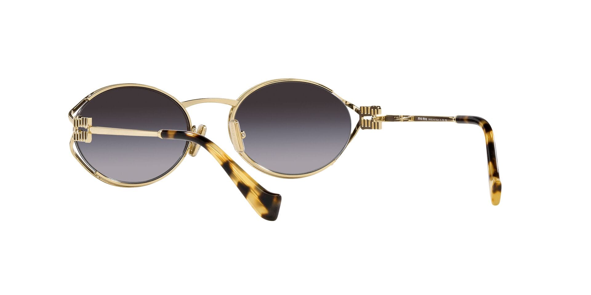 Miu Miu 0MU52YS Sunglass Gold Female Supra Metal Sunglass — Gold frame — view 2